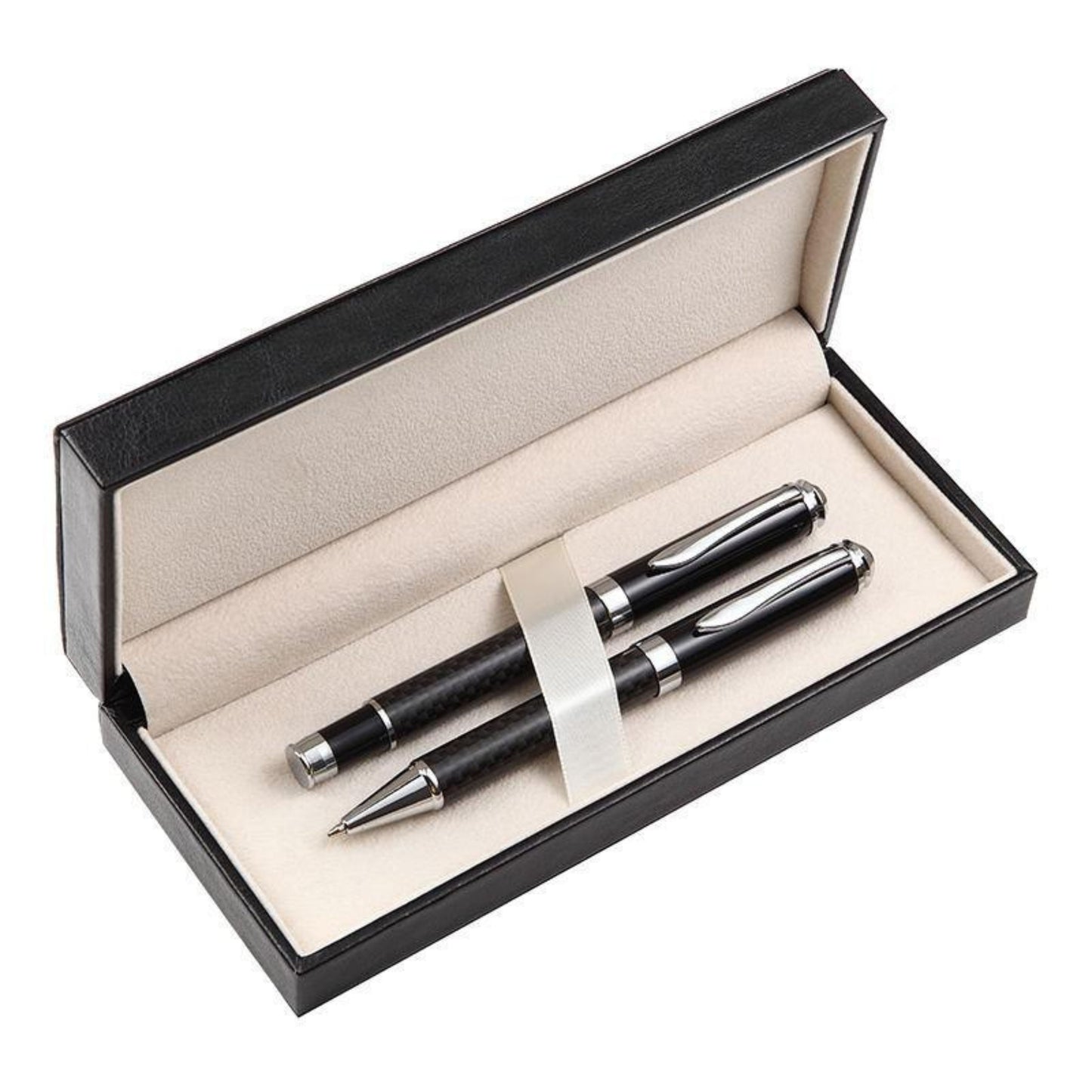 Premium Metal Pen Gift Set – Ballpoint & Rollerball Duo in Black Box