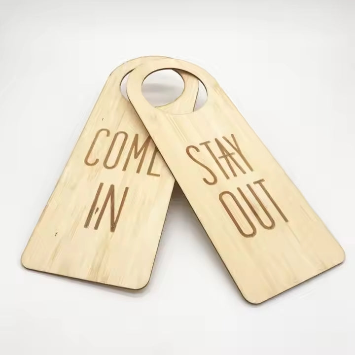 Wooden DND Door Sign Set – Reusable & Customizable Door Hangers