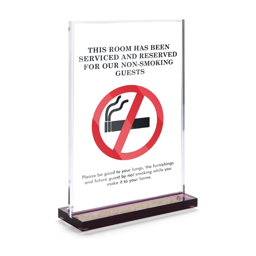 Clear Acrylic No Smoking Sign – Modern & Minimalist (3x4", 4x6")