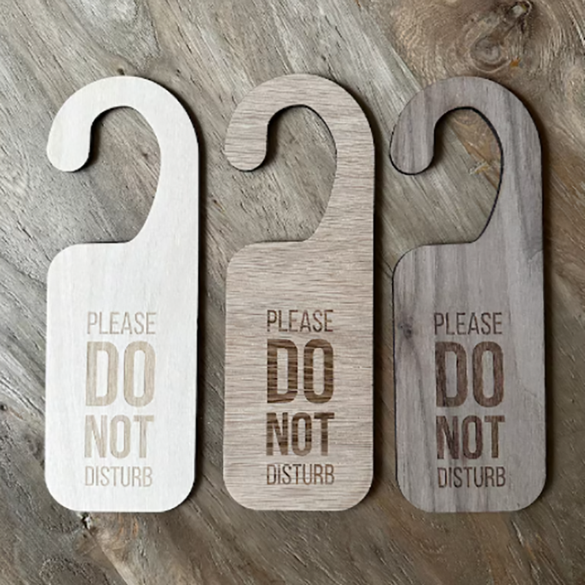 Wooden DND Door Sign Set – Reusable & Customizable Door Hangers