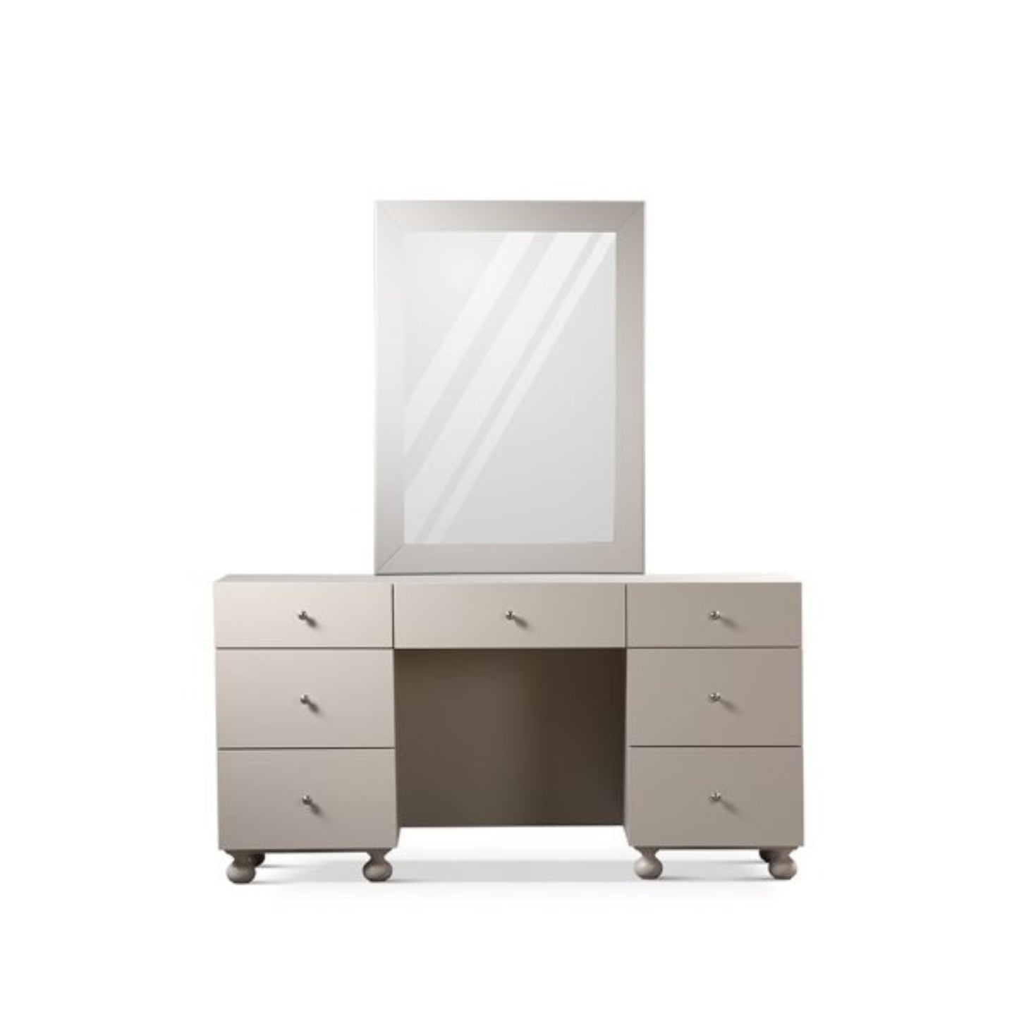 13001 Series Double Dresser with Shelf Unit and Mirror Set