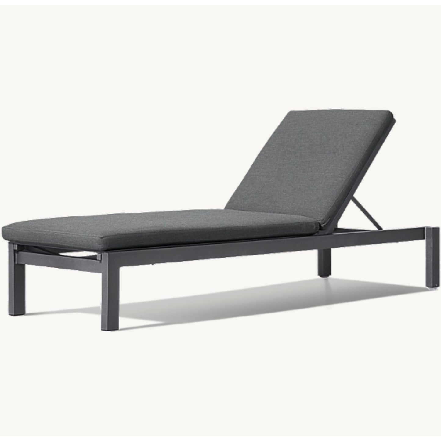 Outdoor Sun Lounger with Powder-Coated Aluminum Frame and Thick Cushion