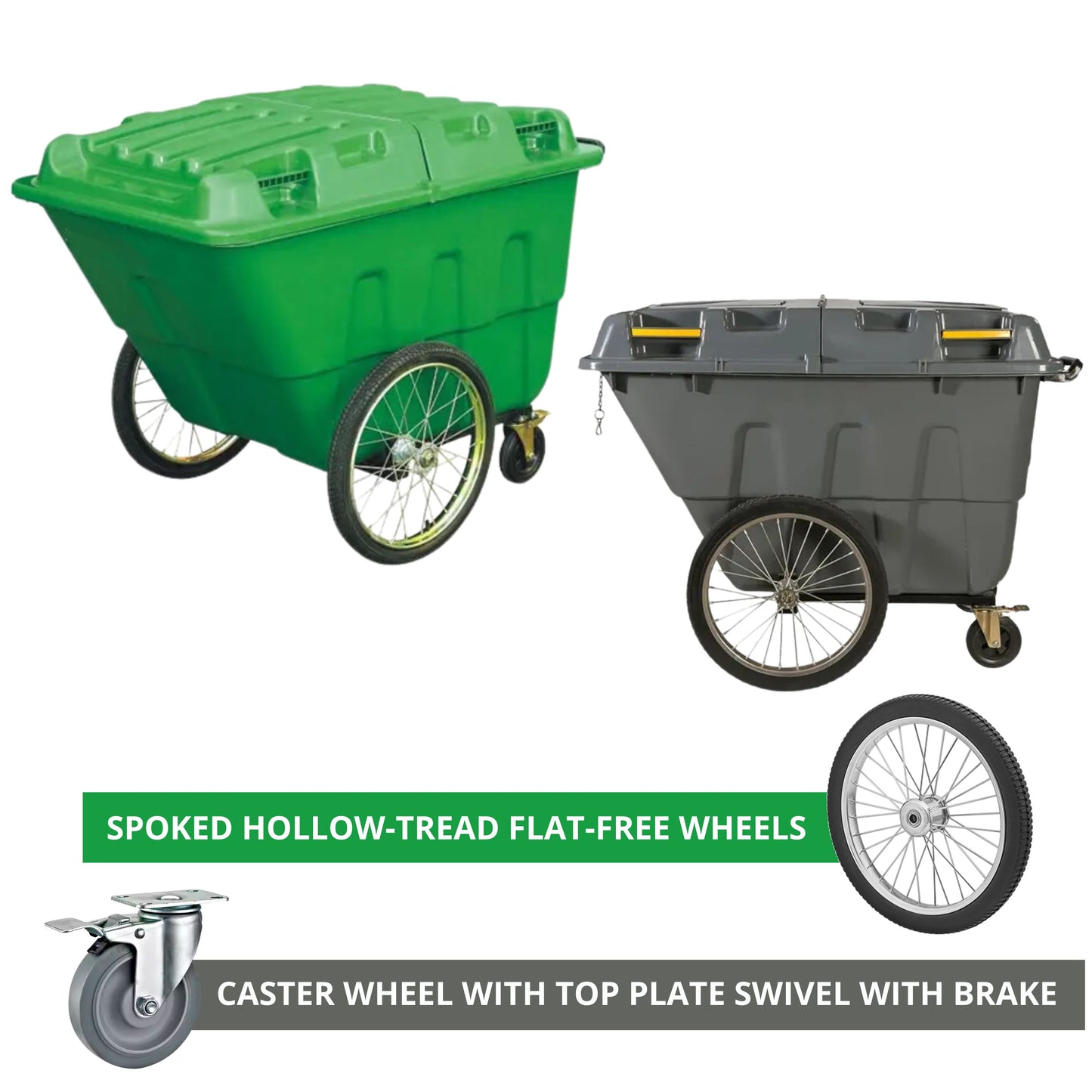 Large Rolling Bin – 400L Heavy-Duty Plastic Trash Container with Wheels