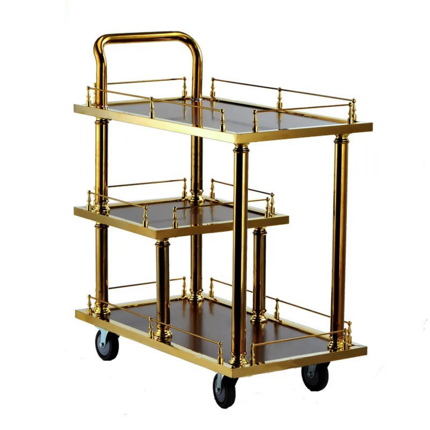 Luxury Gold Metal and Wood Tea Station