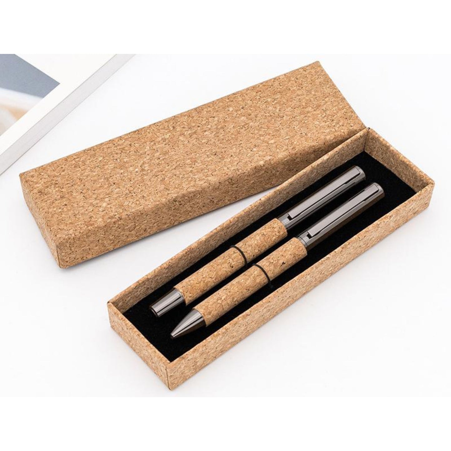 Metal and Cork Coated Rollerball Pen