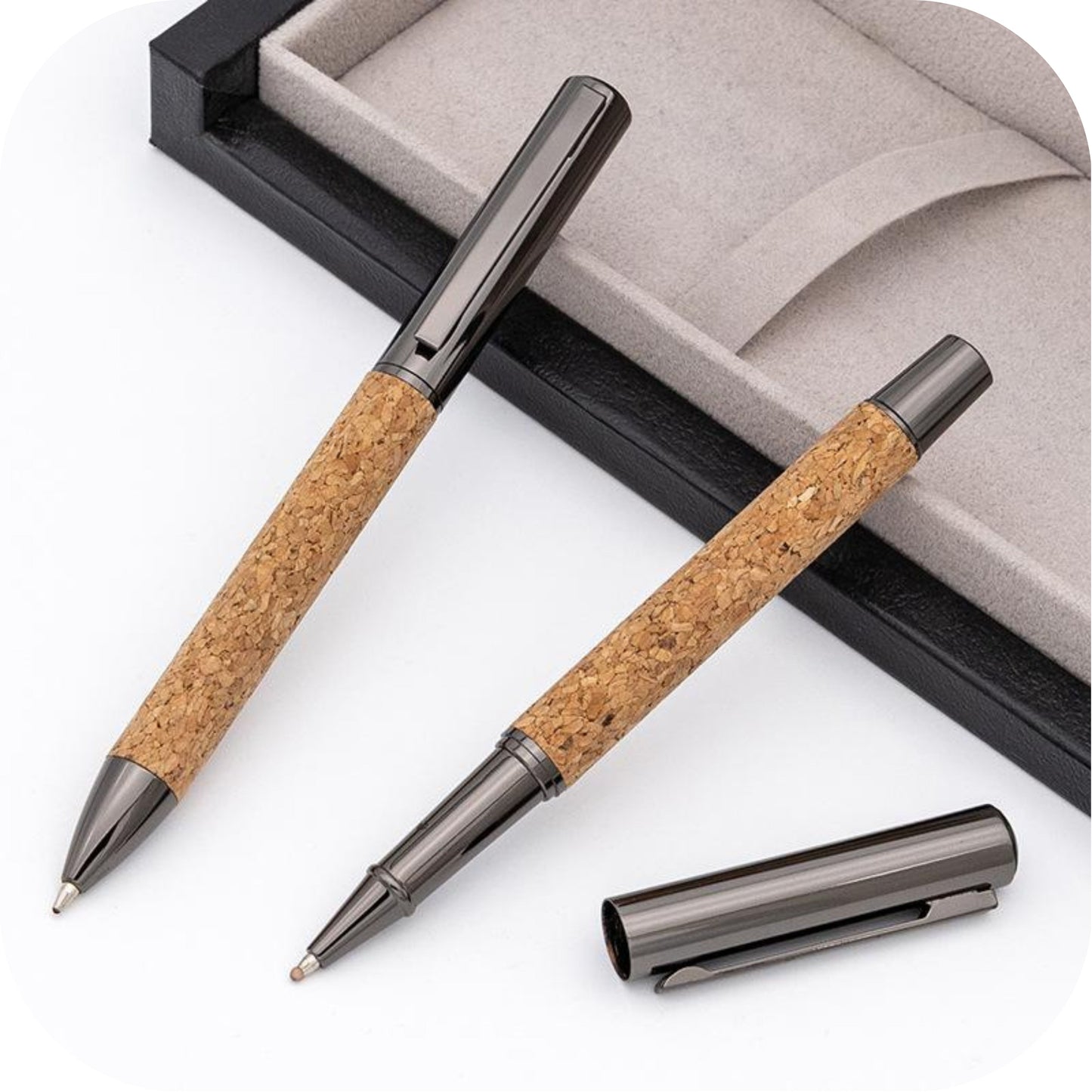 Metal and Cork Coated Rollerball Pen