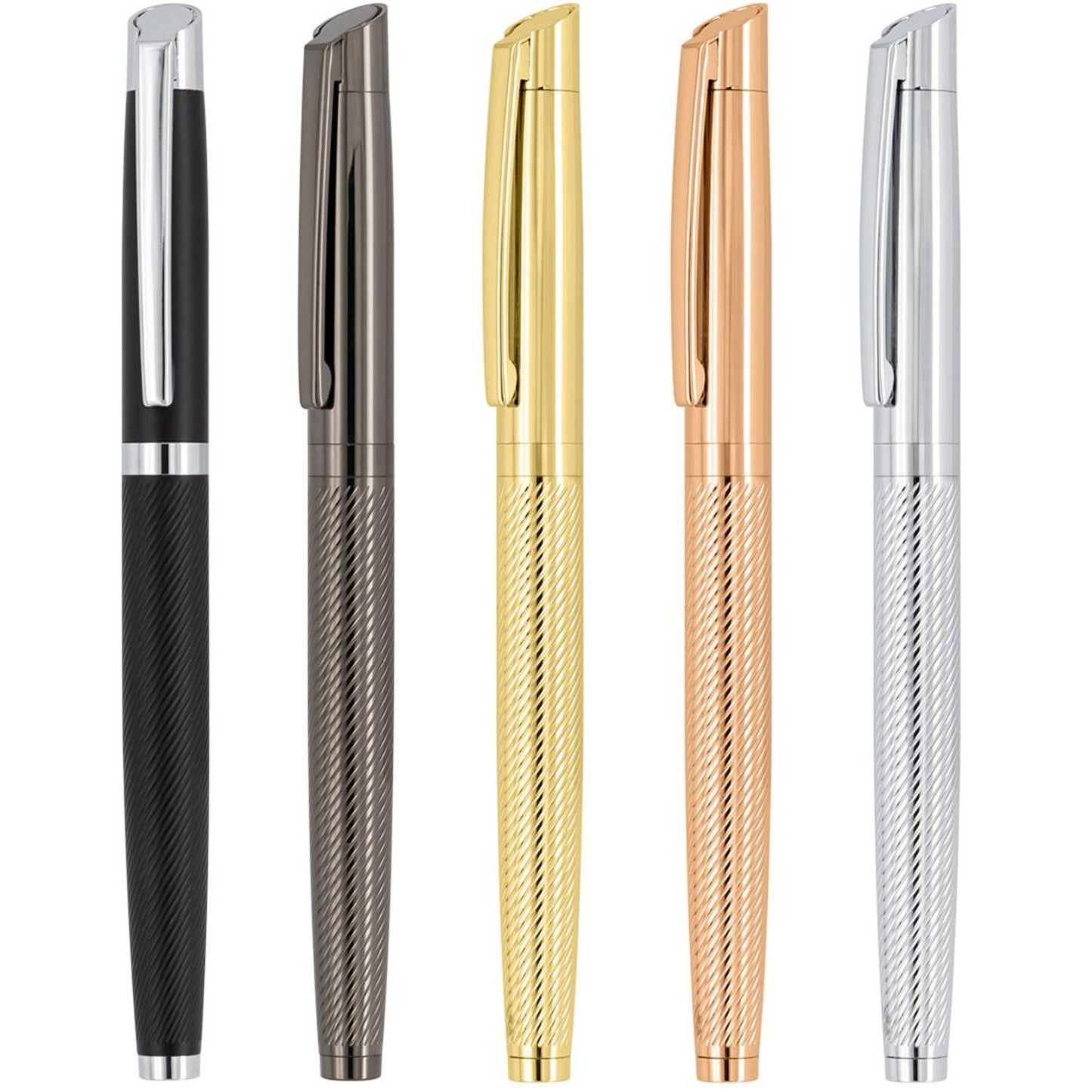 Luxury Ballpoint Pen in Gold, Rose Gold, Gun Black, and Chrome