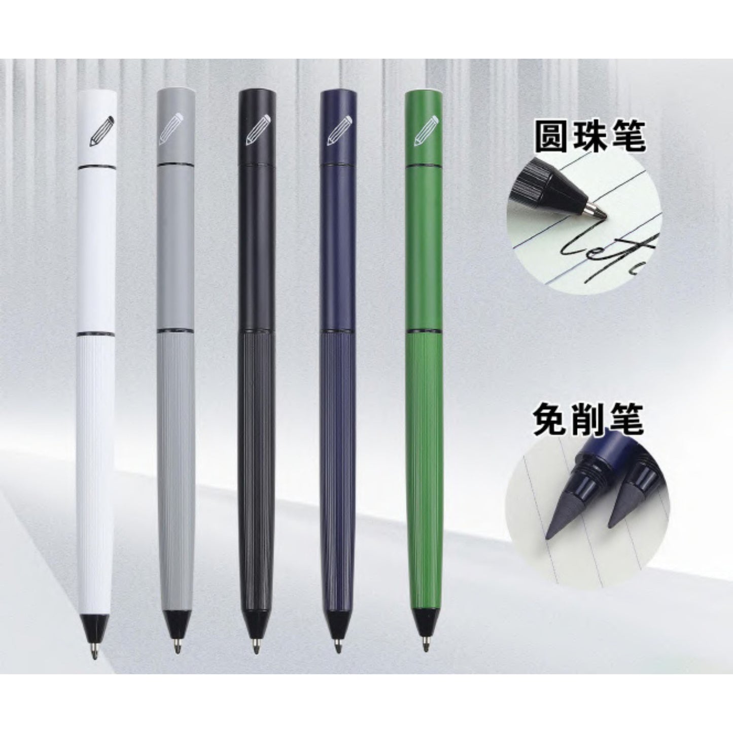 Dual-Sided Ballpoint Pen and Pencil in Assorted Colors