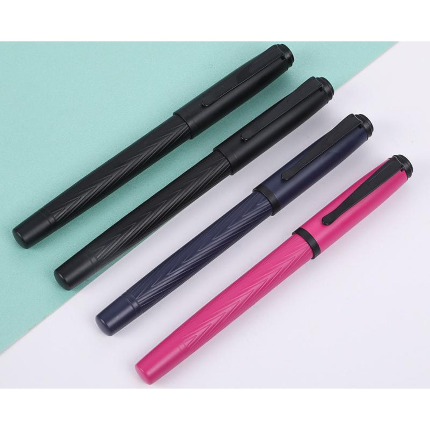 Unique Premium Matte Black and Navy Blue Metal Rollerball Pen