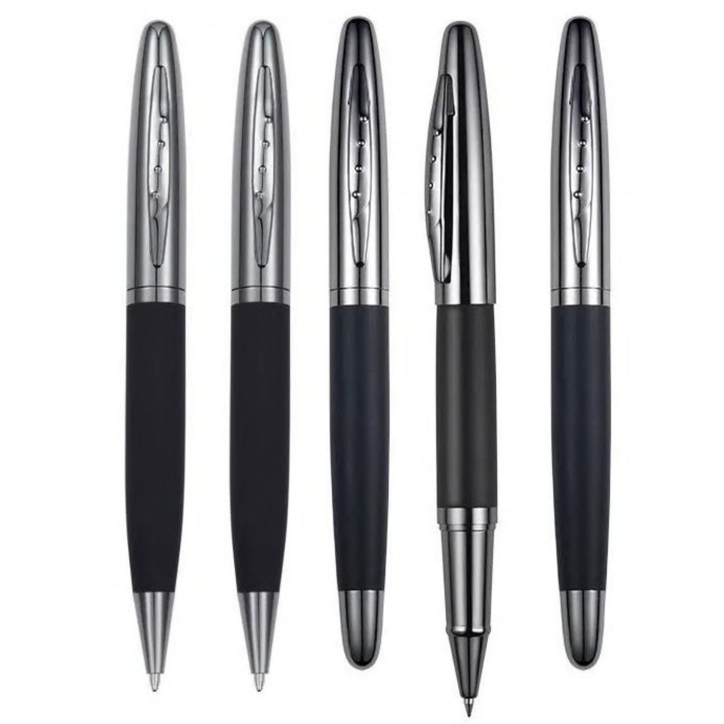 Matte Black Metal Ballpoint Pen Set for Corporate Gifting