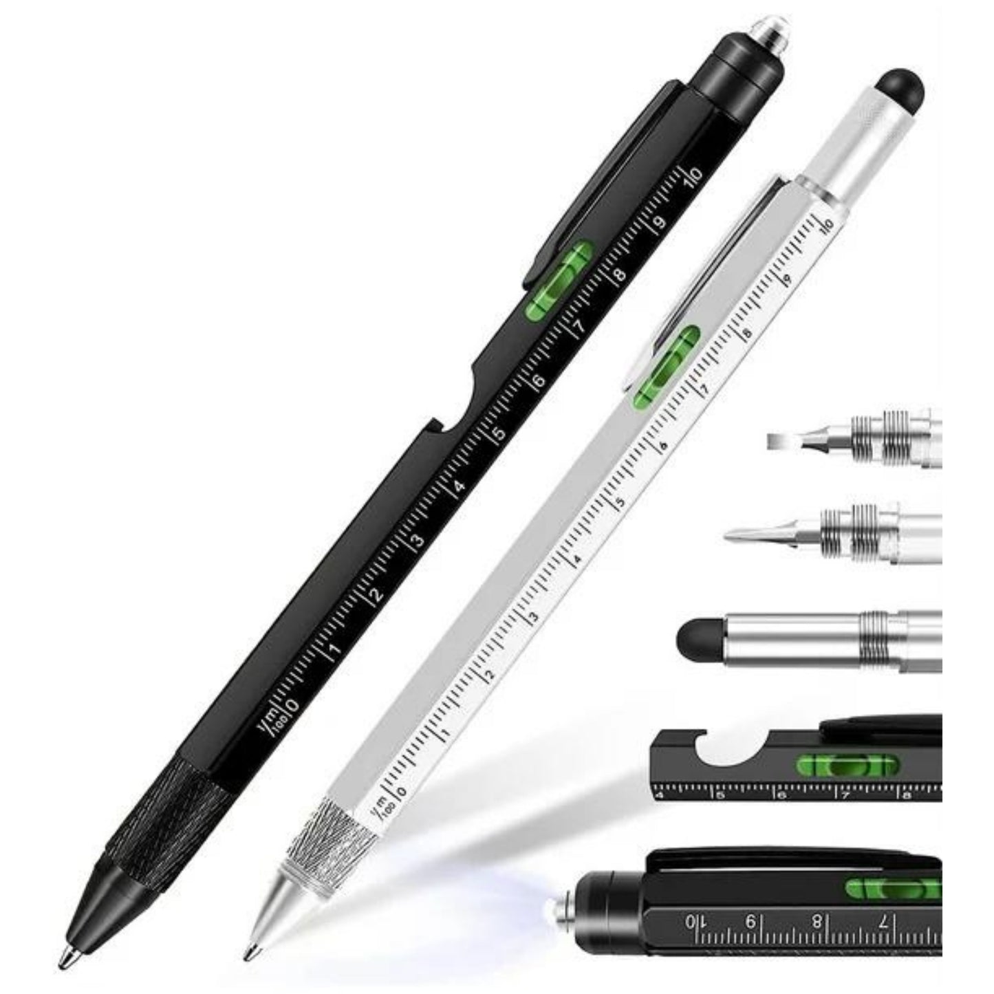 All-in-One Multifunction Ballpoint Pen with Stylus, Light, Level & More