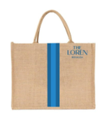 EcoChic Large Jute Beach Tote with Clutch – Pink & Orange Woven Design
