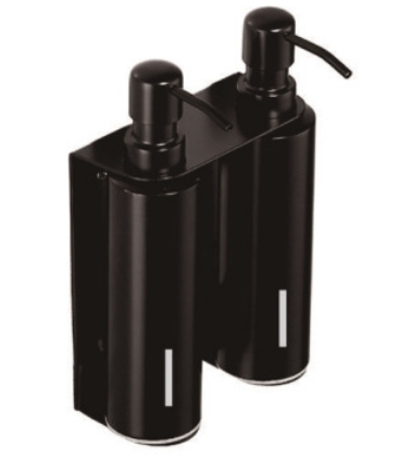 Black Wall-Mounted Refillable Toiletry Dispenser