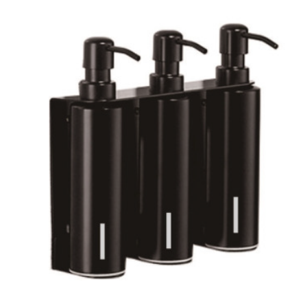 Black Wall-Mounted Refillable Toiletry Dispenser