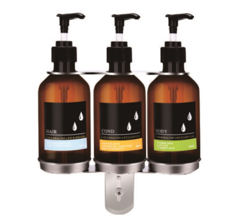 Wall-Mounted Mirror Finish Stainless Steel Toiletry Dispensers
