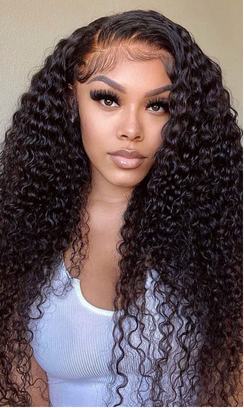 Real Human Hair Deep Wave Lace Front Wig for Women - 180% Density, Full & Natural Look
