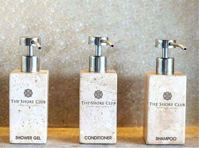 Cave Stone Dispensers for Shampoo, Conditioner & Body Wash