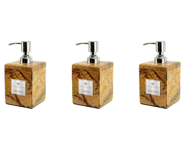 Square Luxury Cave Marble Dispenser – Elegant & Refillable
