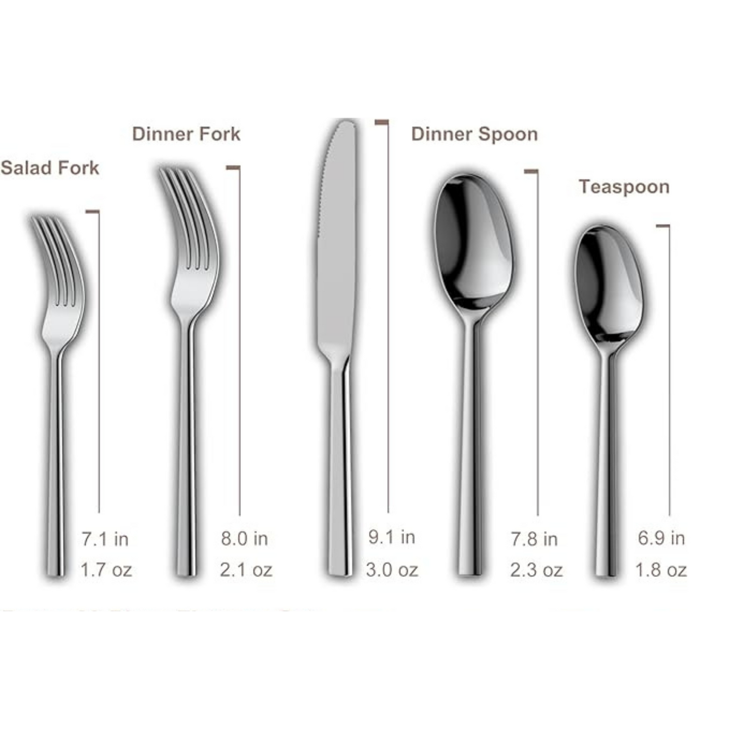 Forged Stainless Steel Silverware Set – Potter-Silver Finish