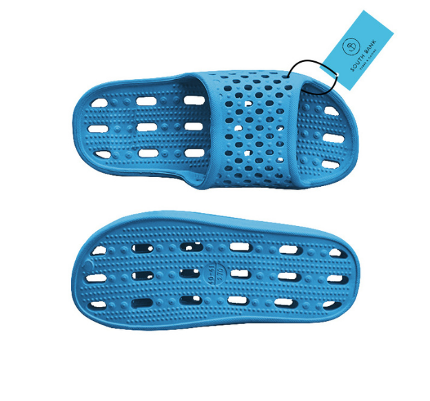 Comfortable Slide Sandals – White & Sky-Blue, Lightweight & Durable