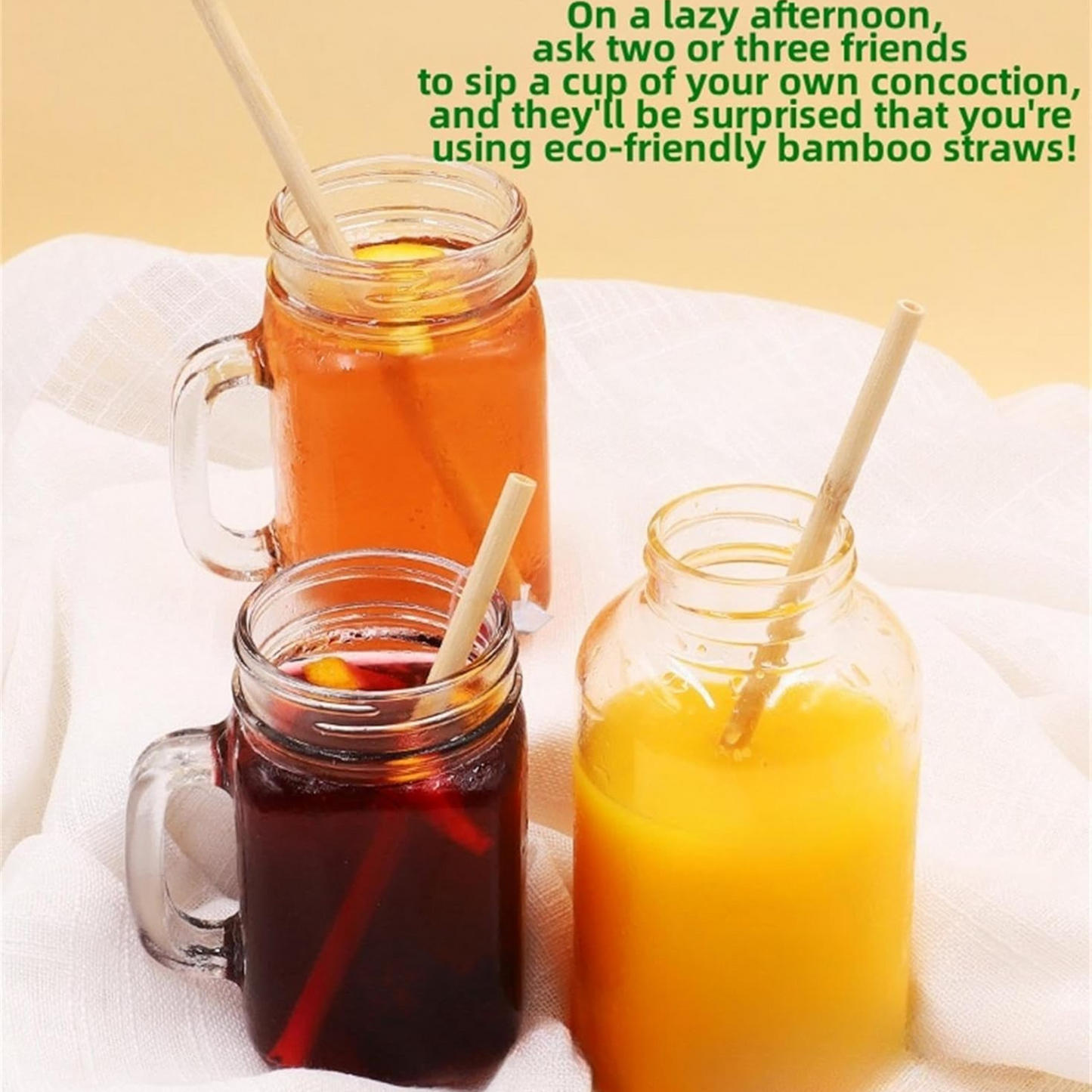 Sustainable Bamboo Straws – Reusable & Biodegradable with Cleaning Brush