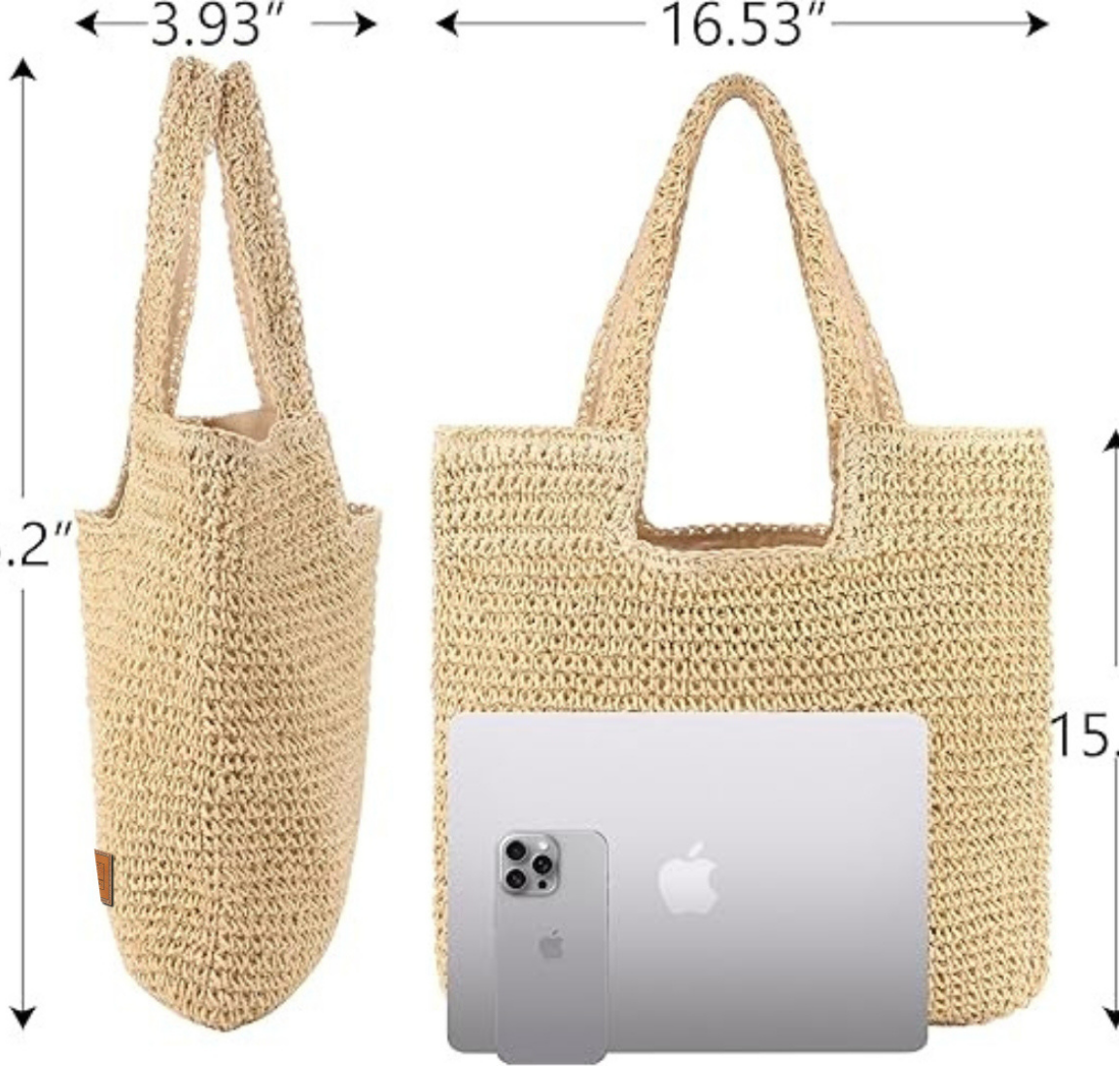 Customizable Oversized Raffia Straw Tote Handbag – Chic & Spacious Beach Bag