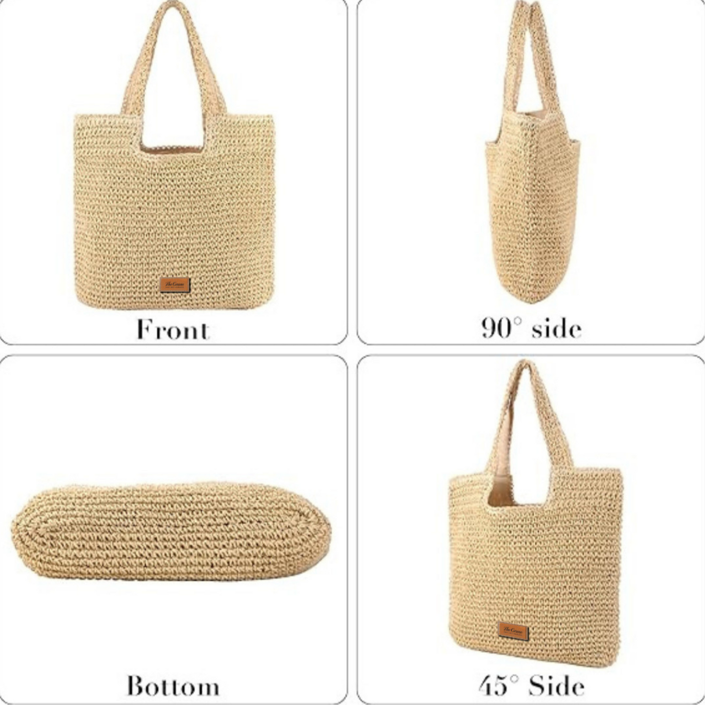 Customizable Oversized Raffia Straw Tote Handbag – Chic & Spacious Beach Bag