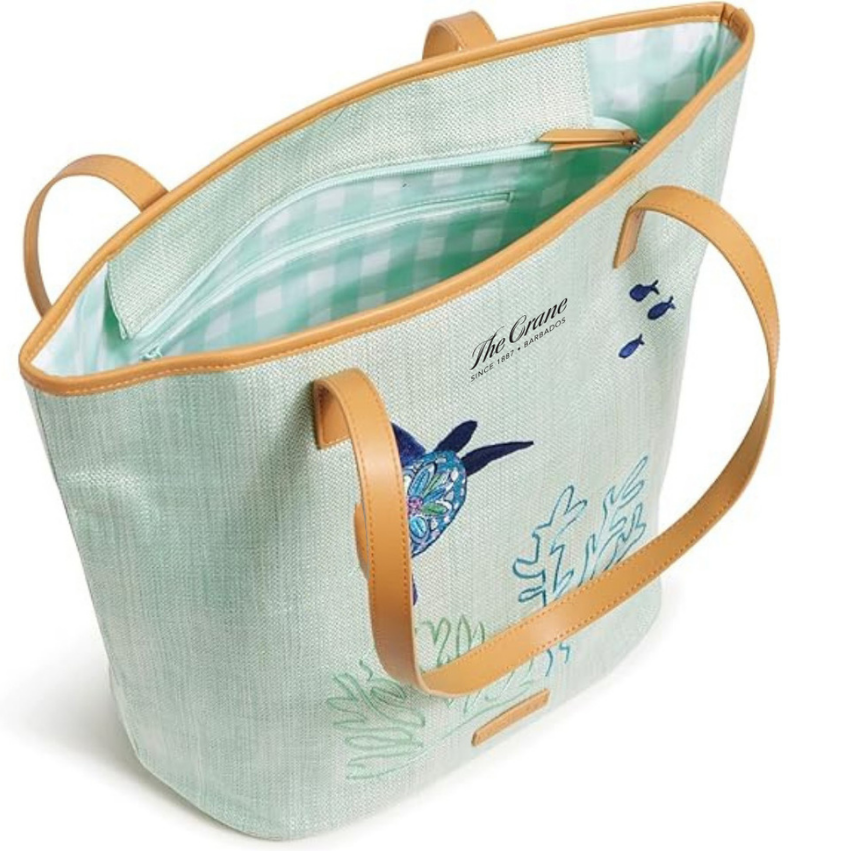 Customizable Canvas & Straw Tote Bag with Zipper – Stylish & Versatile