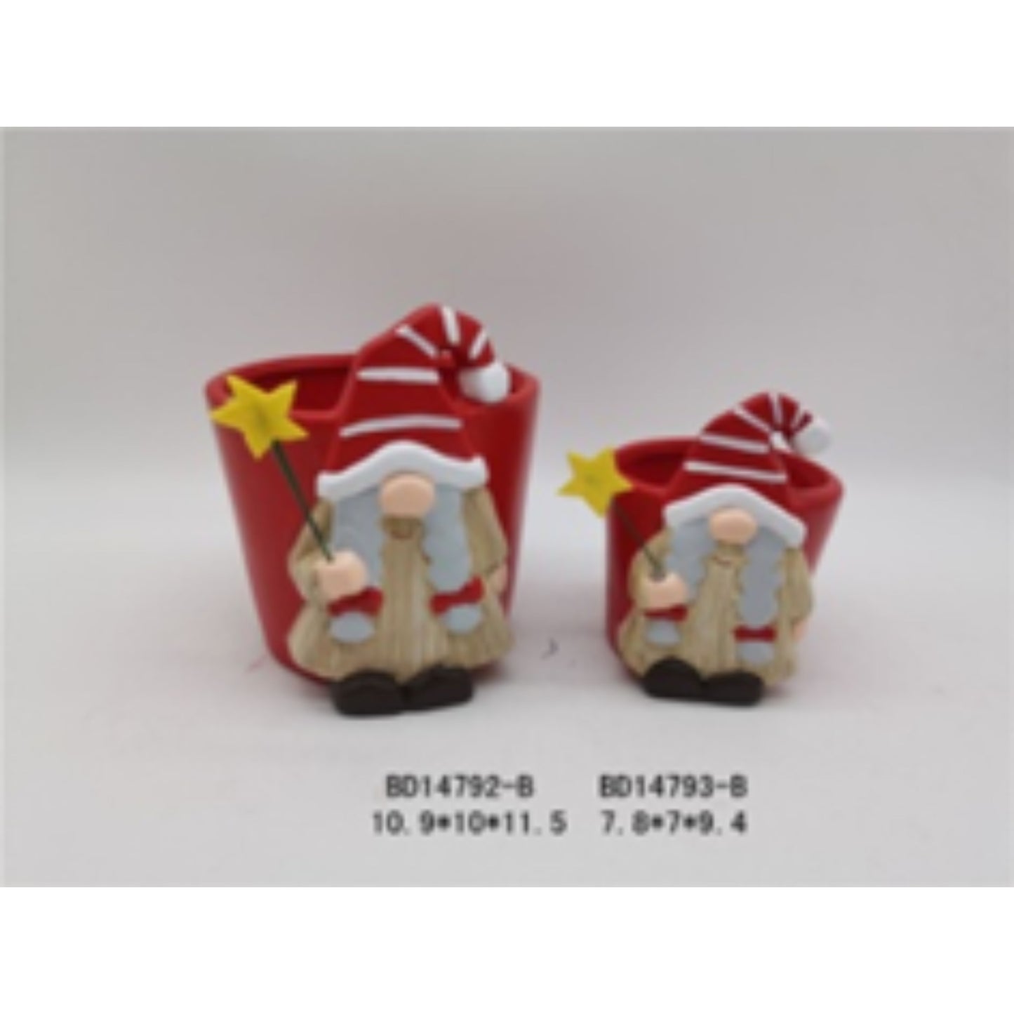 Red Glaze Terracotta Christmas Pot Set