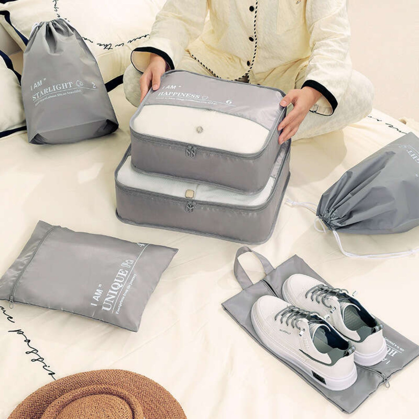 Packing Cube Set RH2235 – Twill Wet and Dry Separation 6-Piece Organizer