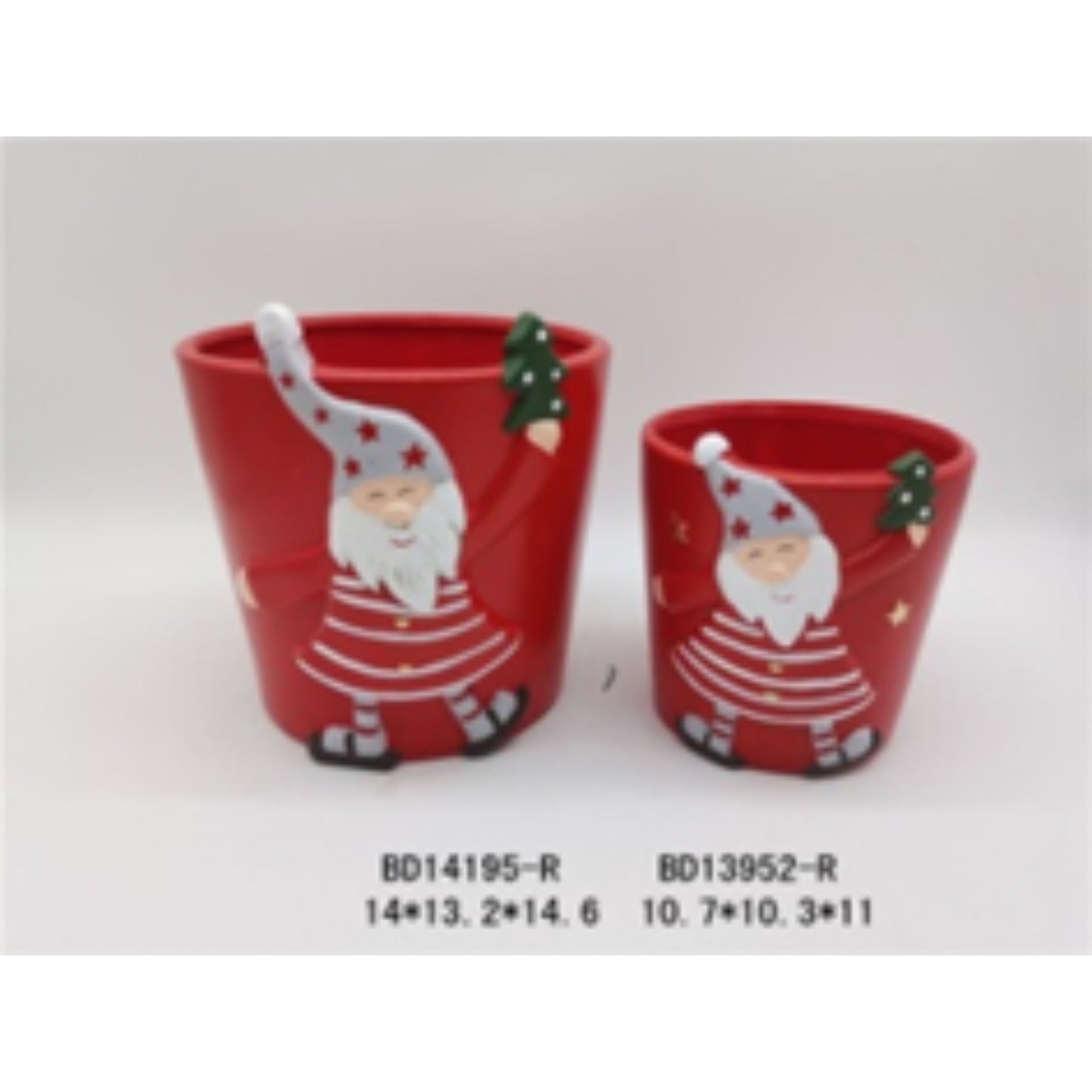 Ceramic Christmas Terracotta Pot Duo