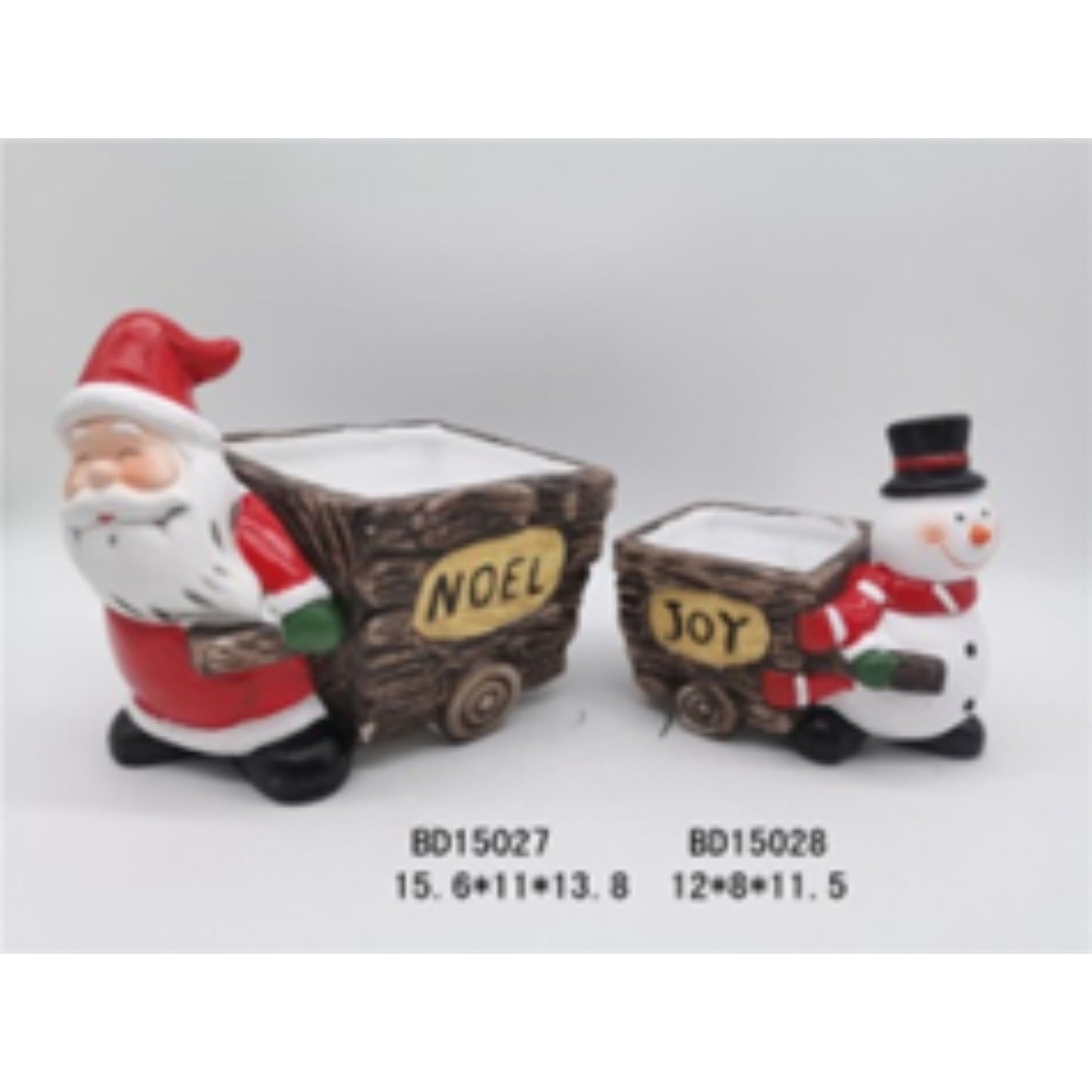 Christmas Terracotta Ceramic Flower Pots – Set of 2