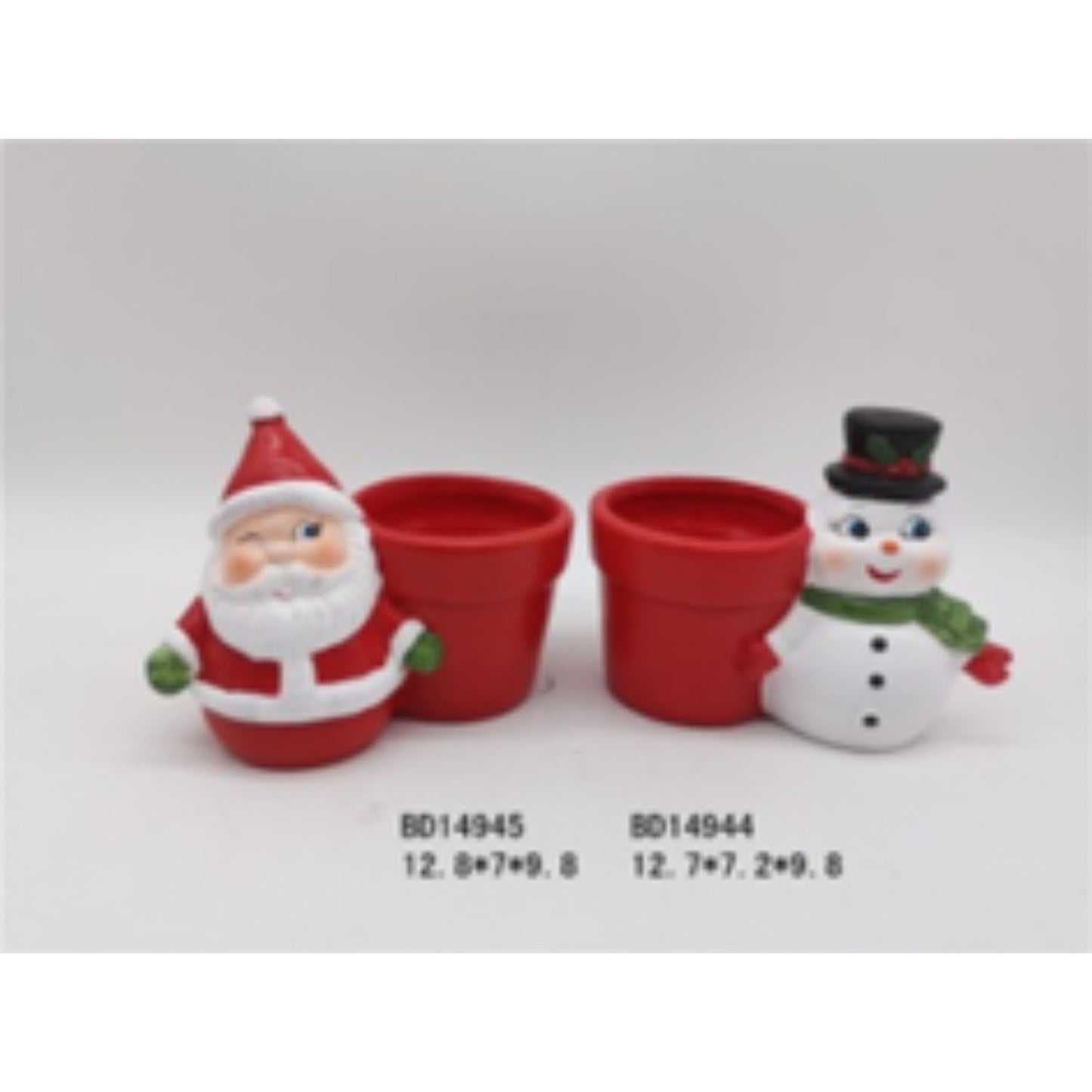 Rustic Holiday Terracotta Planter Pair