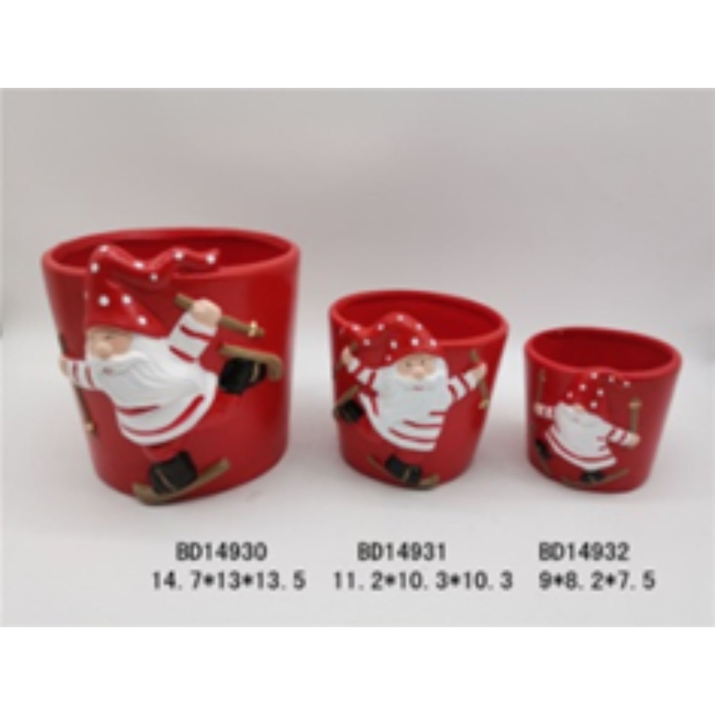 Christmas Glazed Terracotta Pot Trio