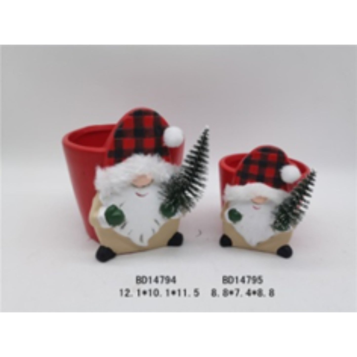 Mini Festive Terracotta Christmas Pot Duo