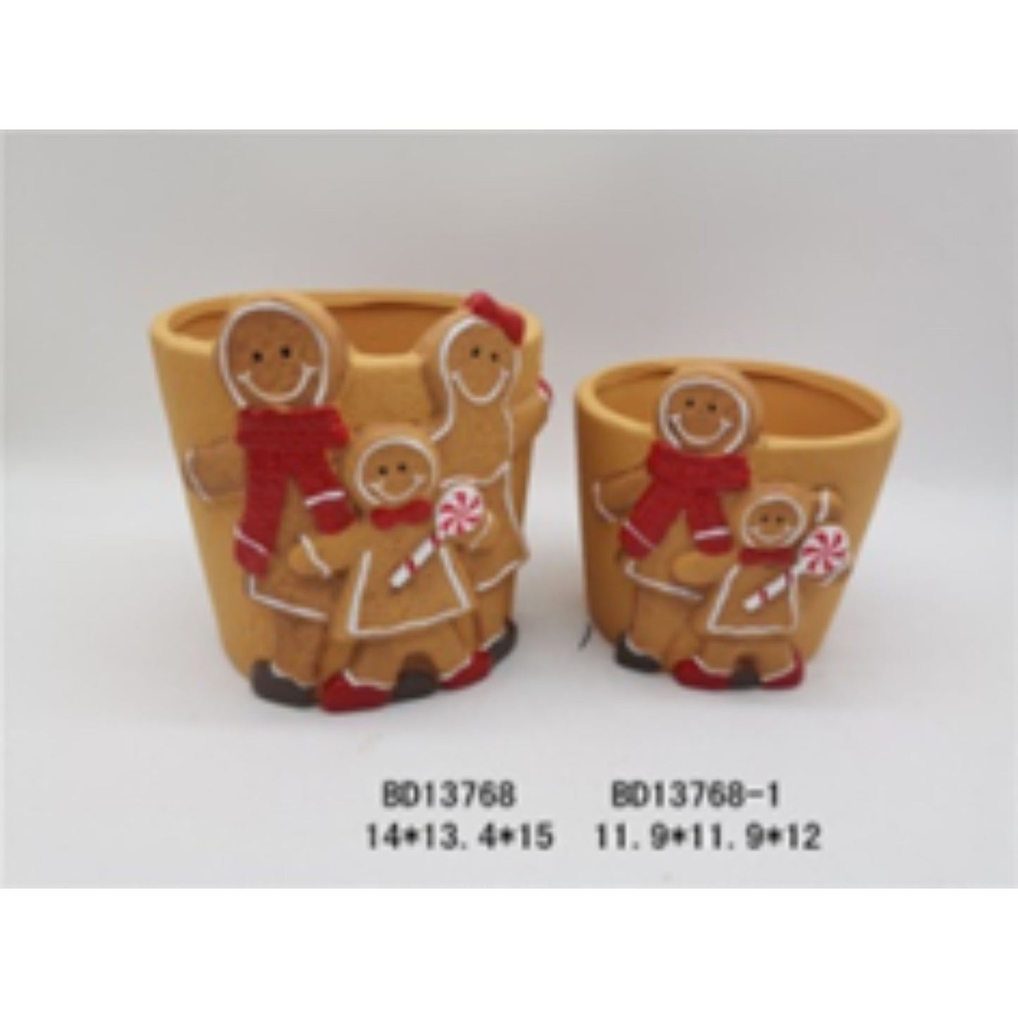 Holiday Glazed Terracotta Christmas Ceramic Planter Duo