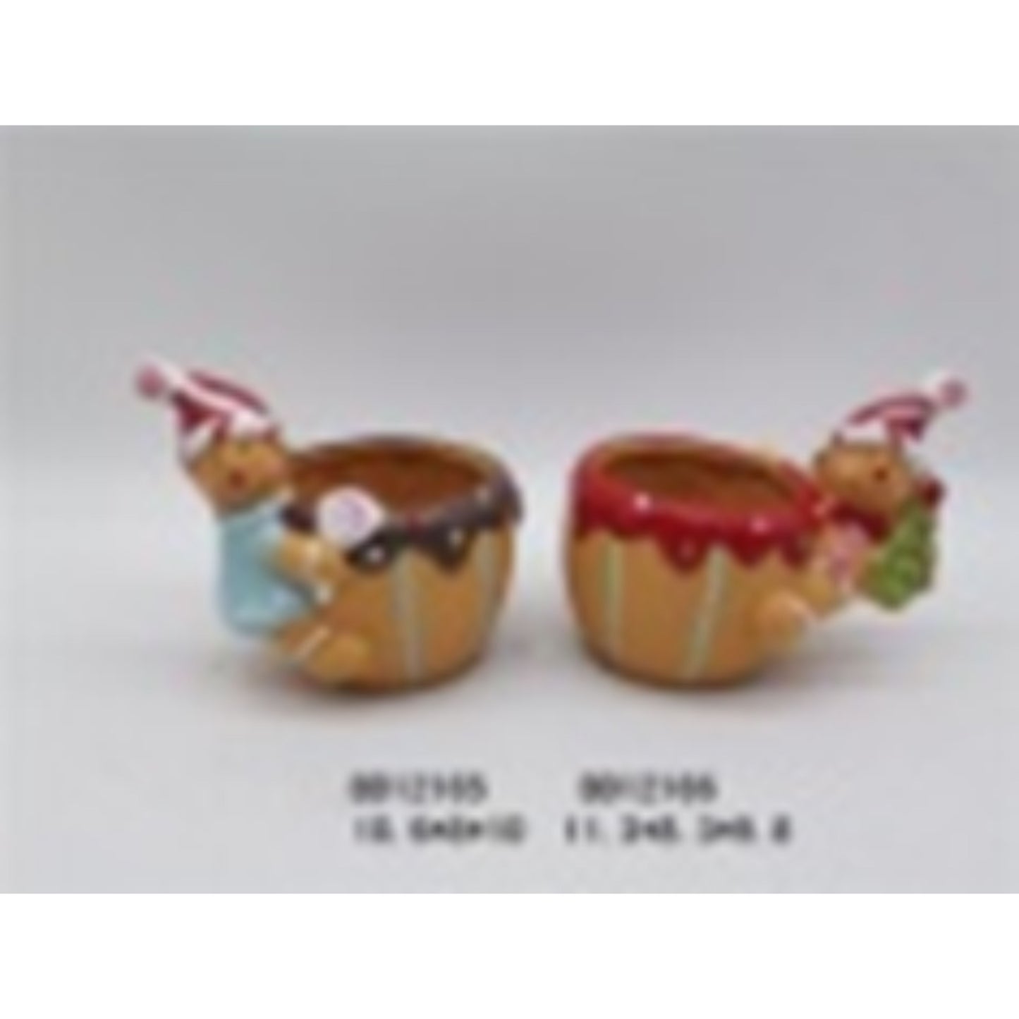 Holiday Terracotta Ceramic Flower Pots with Christmas Design