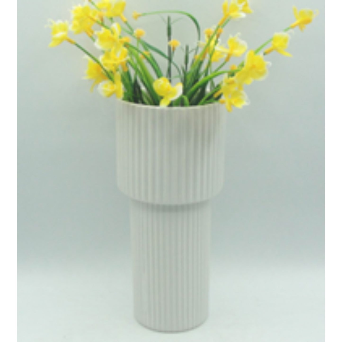 Tall Cylindrical Dolomite Ceramic Vase in Matte Finish