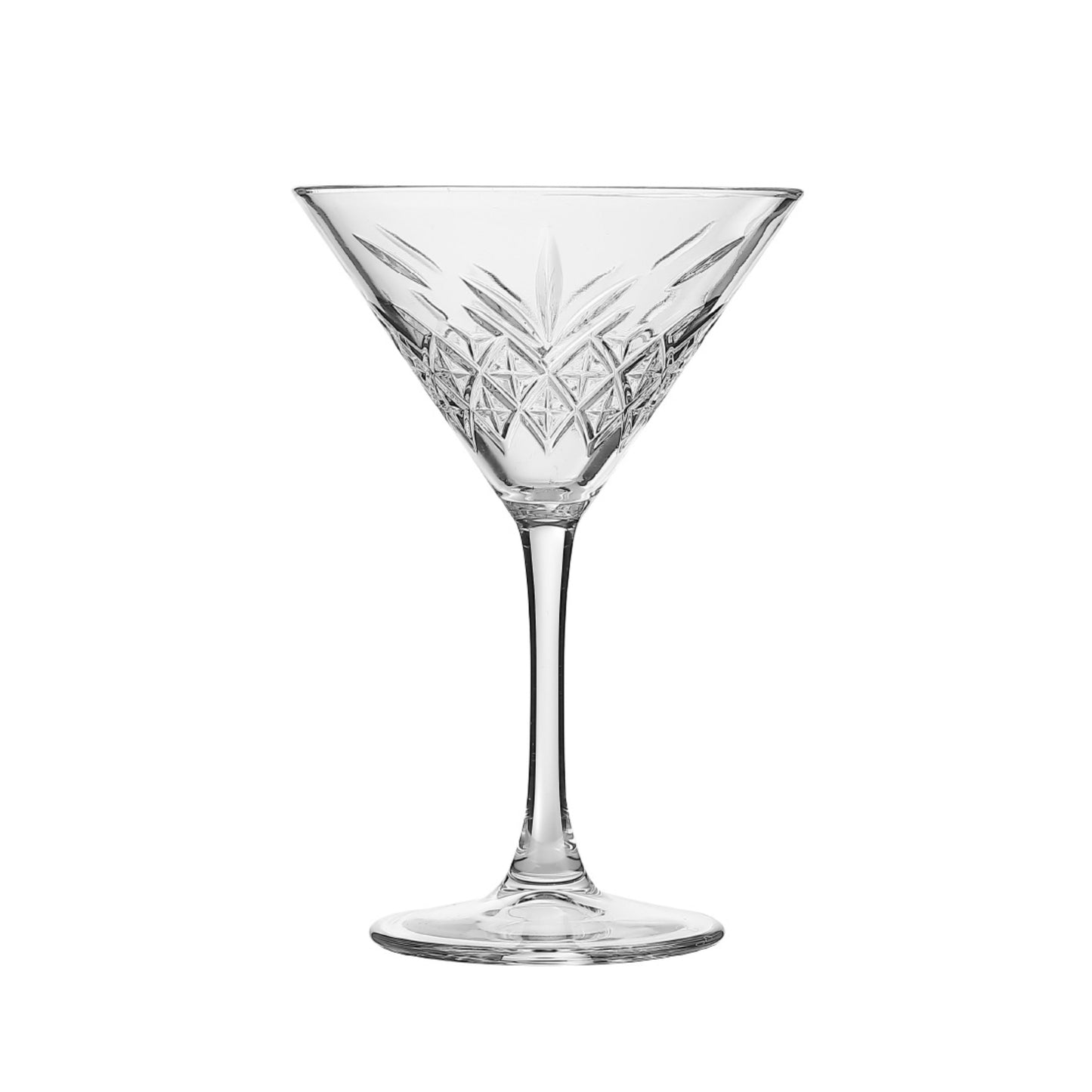 Pasabahce 440176 8oz Crystal Cut Triangular Martini Glass