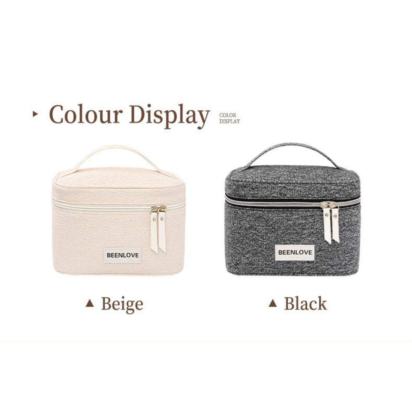 Woven Snow Top-Lid Cosmetic Bag RH2515 – 22.5×15×13cm