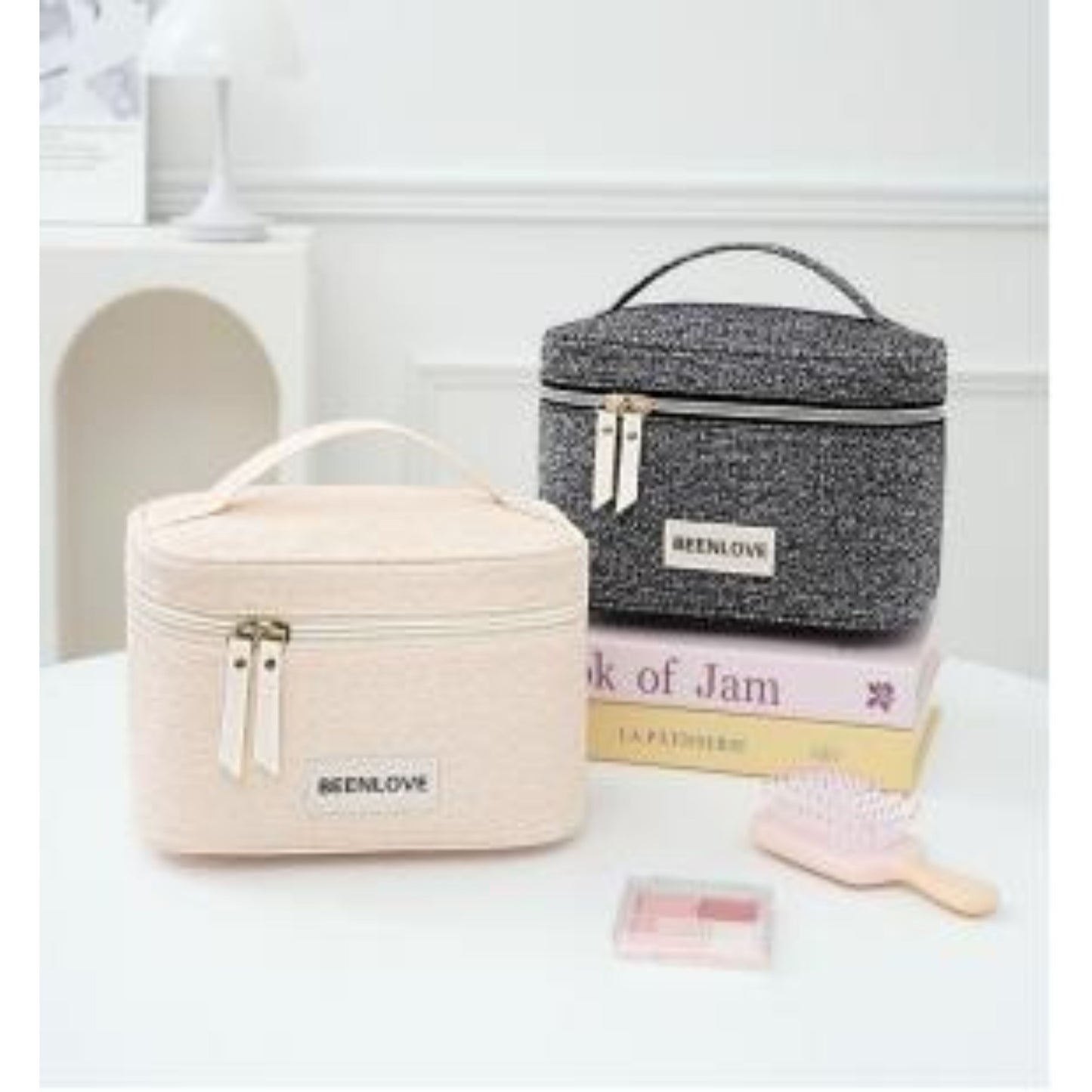 Woven Snow Top-Lid Cosmetic Bag RH2515 – 22.5×15×13cm