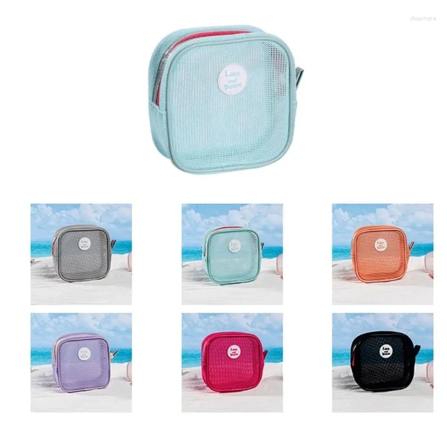 Holiday Mesh Square Organizer Pouch RH2402
