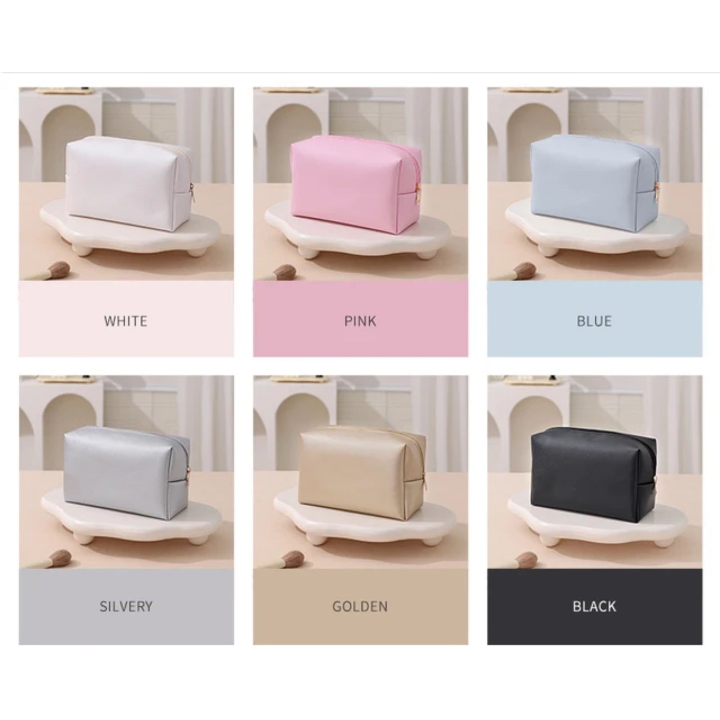 Minimalist Leather Octagonal Cosmetic Bags – Small & Large Set (RH2343 & RH2344)