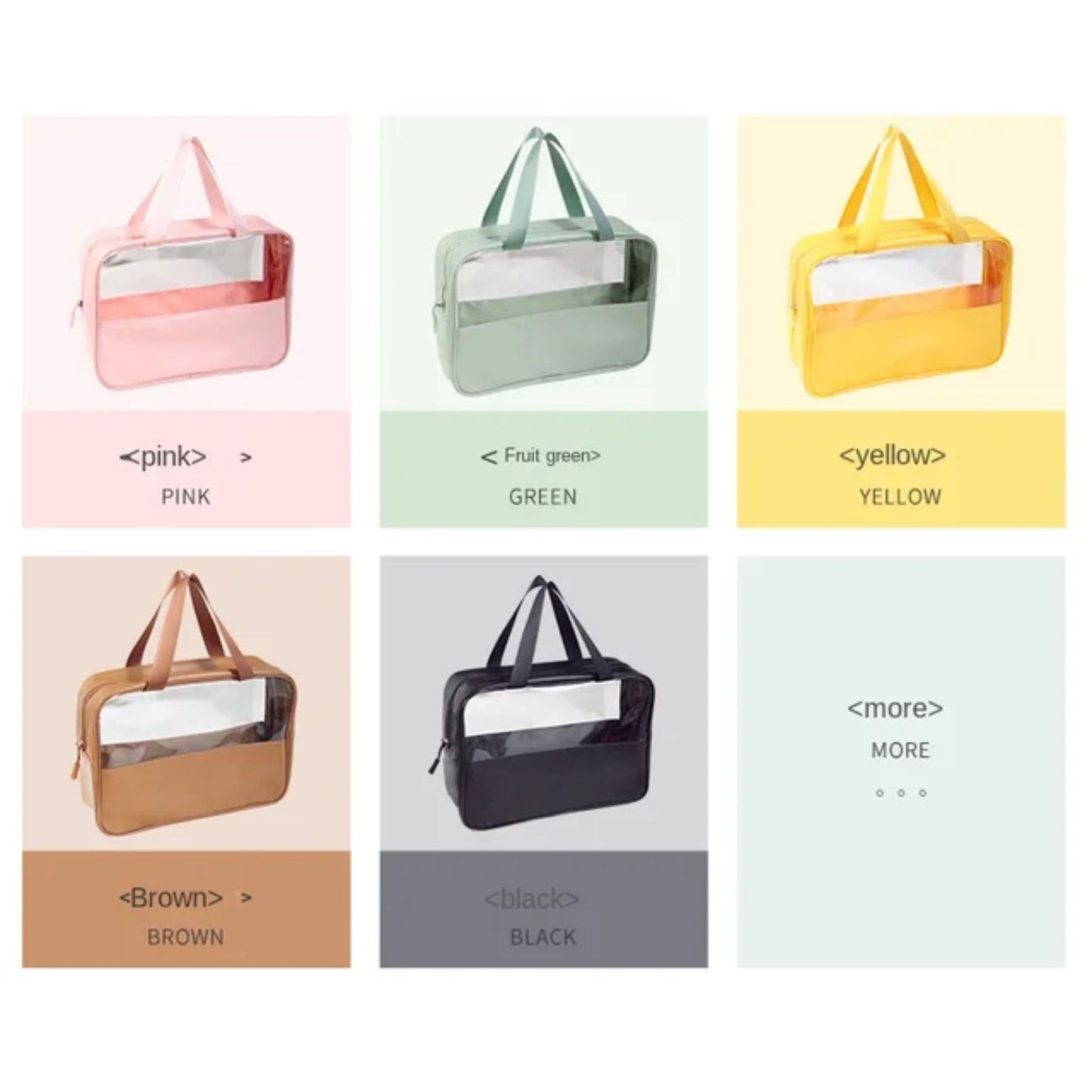 RH2301/RH2302/RH2303 Semi-Transparent Leather Handheld Toiletry Bags
