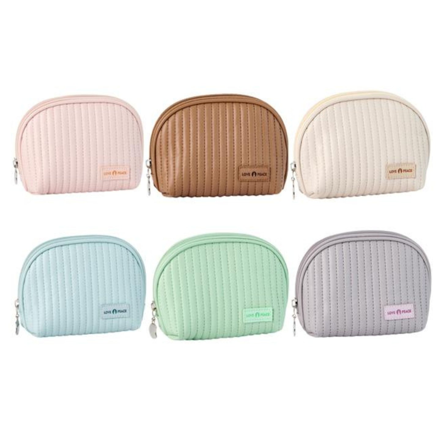 RH2223 Half-Round Cake Style Makeup Bag – PU Leather with Creamy Finish