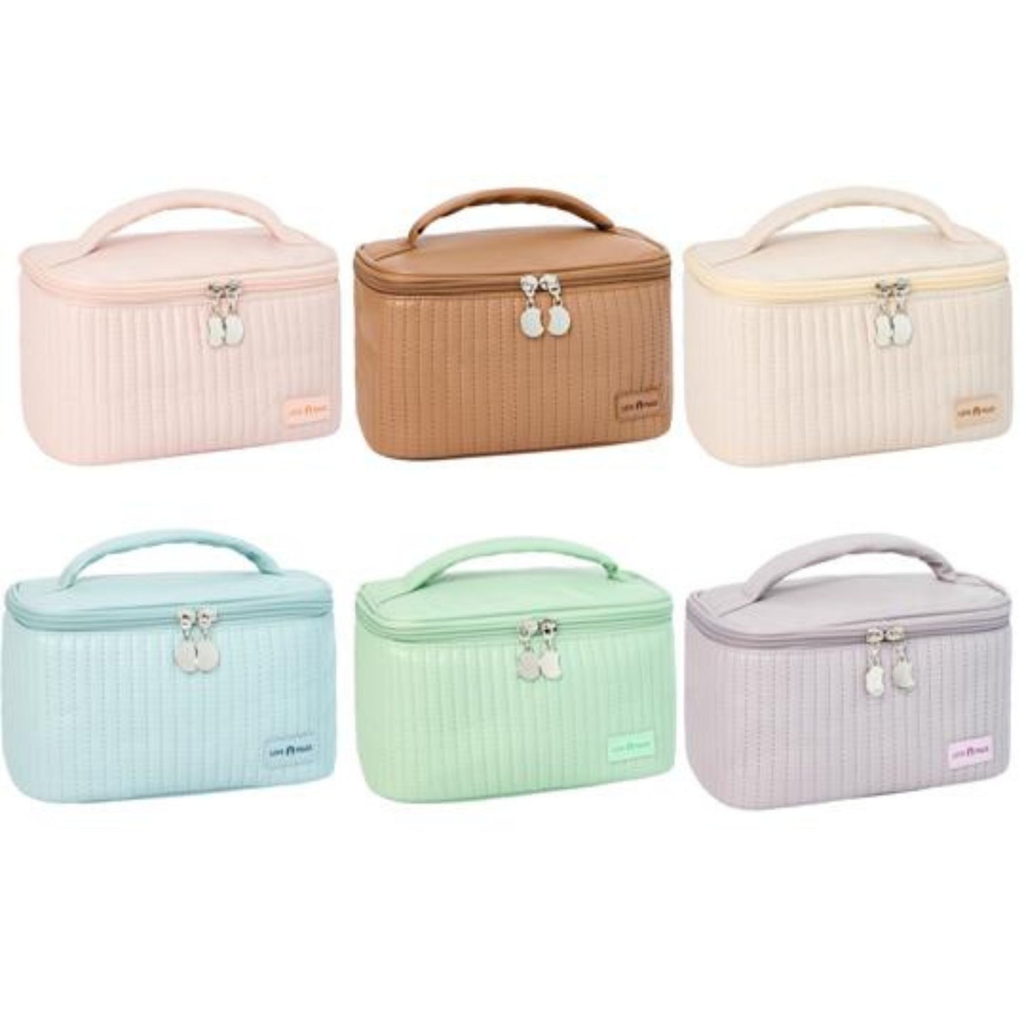 RH2226 Flip-Top Cake Style Makeup Bag – PU Leather with Creamy Finish
