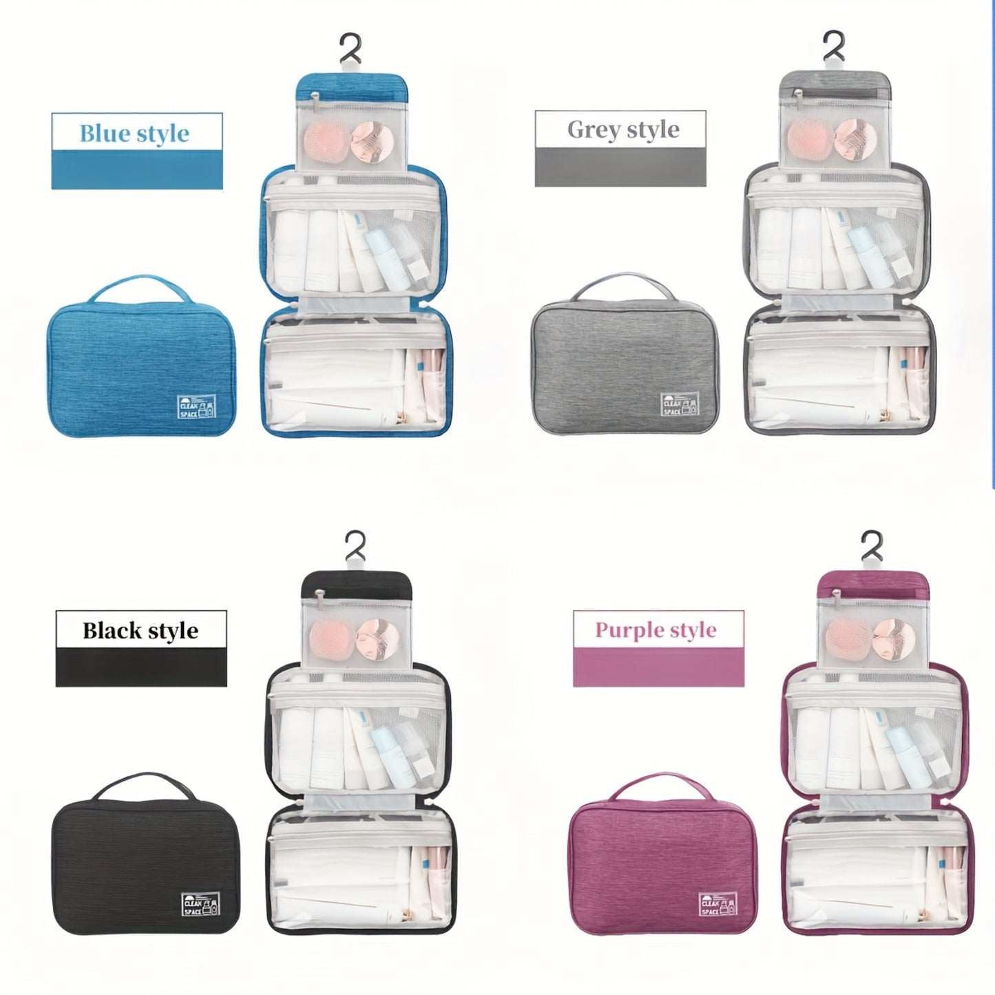 RH261 Cationic Multi-Compartment Toiletry Bag – Polyester 300D