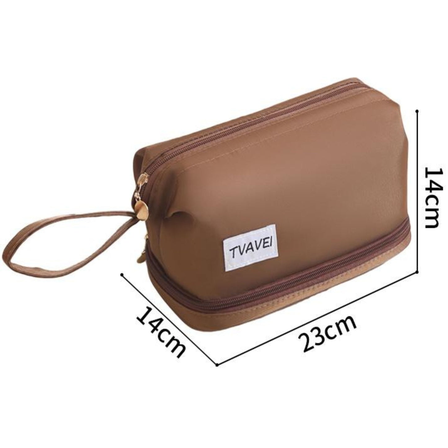 LG0045 Twill Double-Layer Solid Color Cosmetic Bag