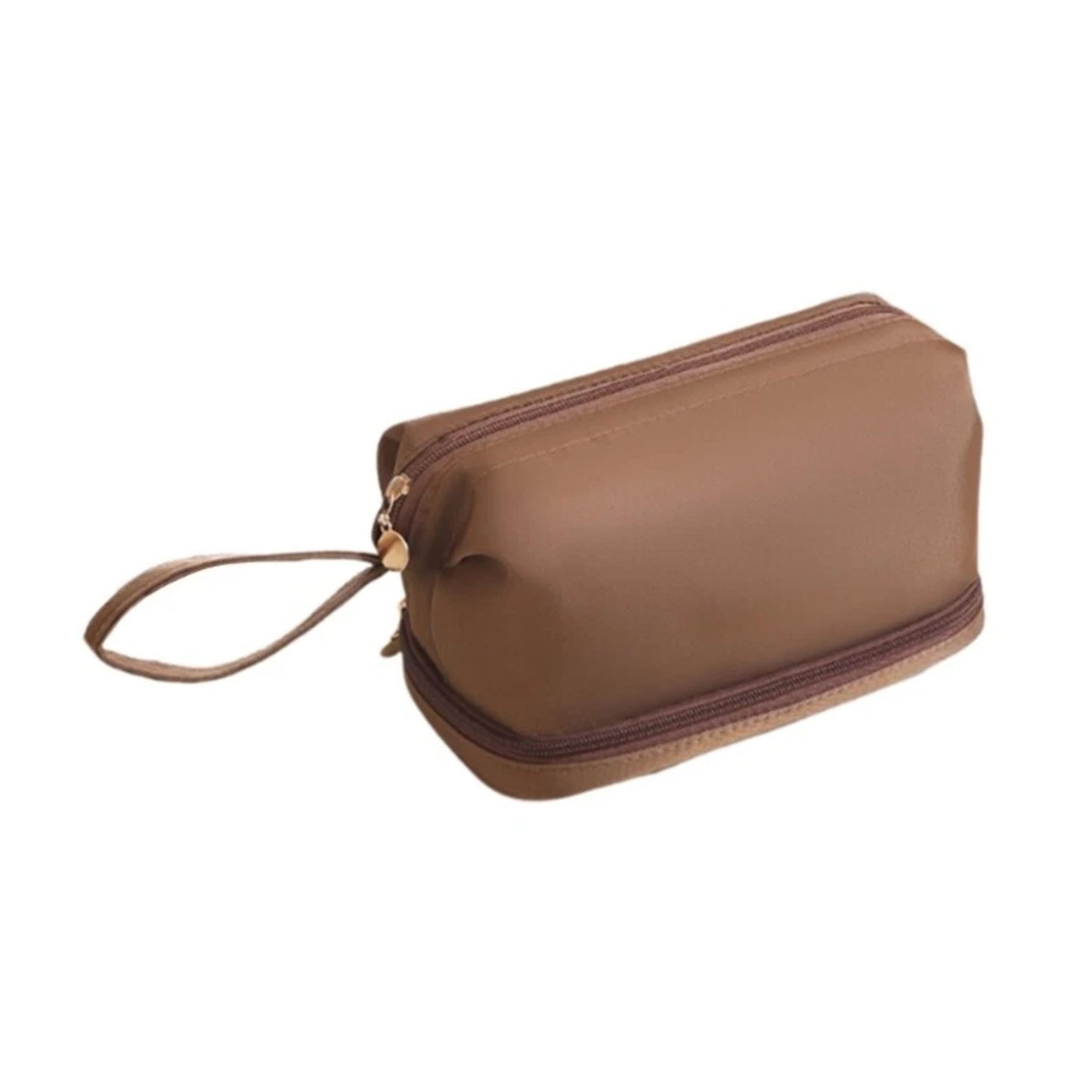 LG0045 Twill Double-Layer Solid Color Cosmetic Bag