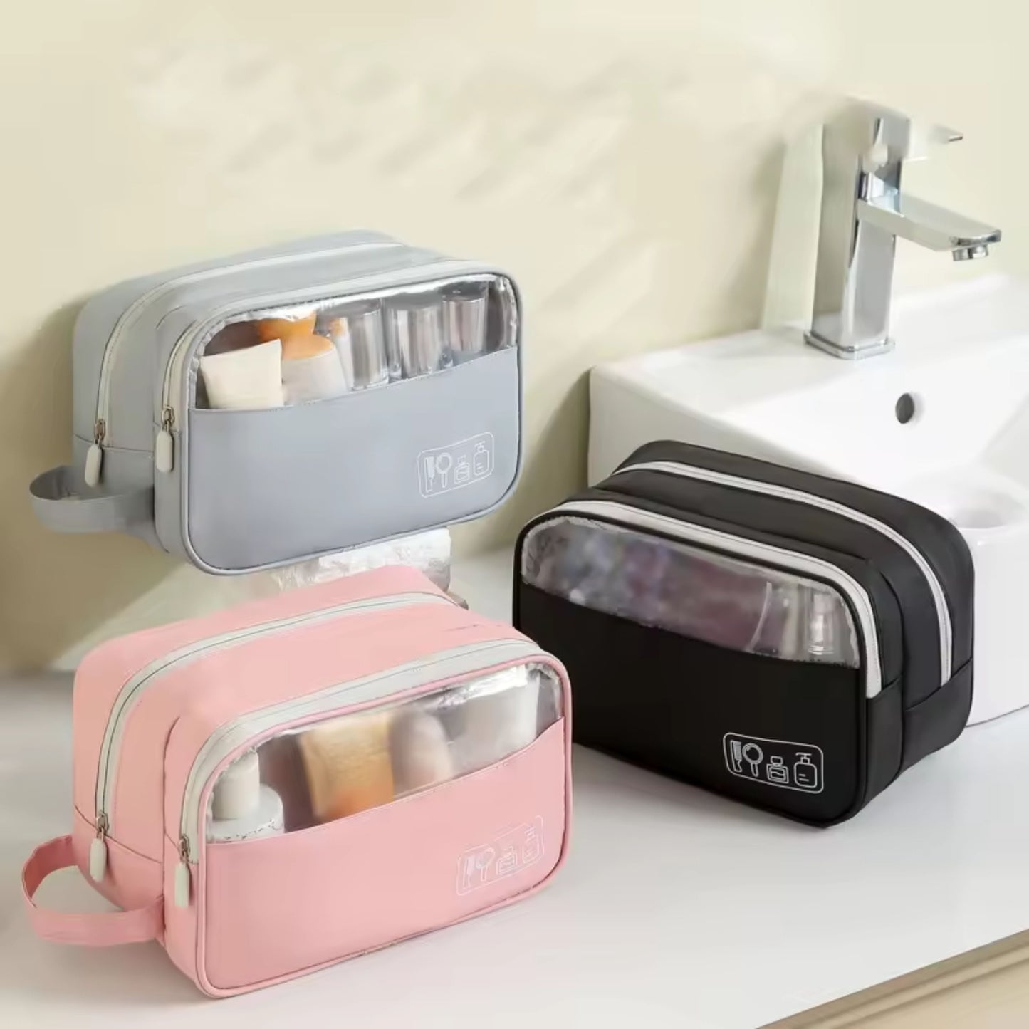 Light Travel Semi-Transparent Toiletry Bag - Model LG0032